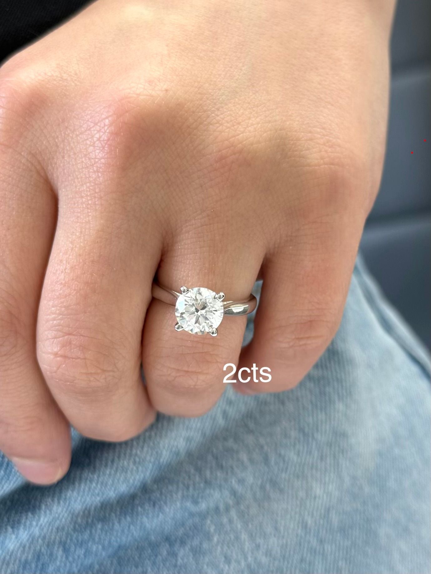 Lab Grown Round Solitaire Engagement Ring