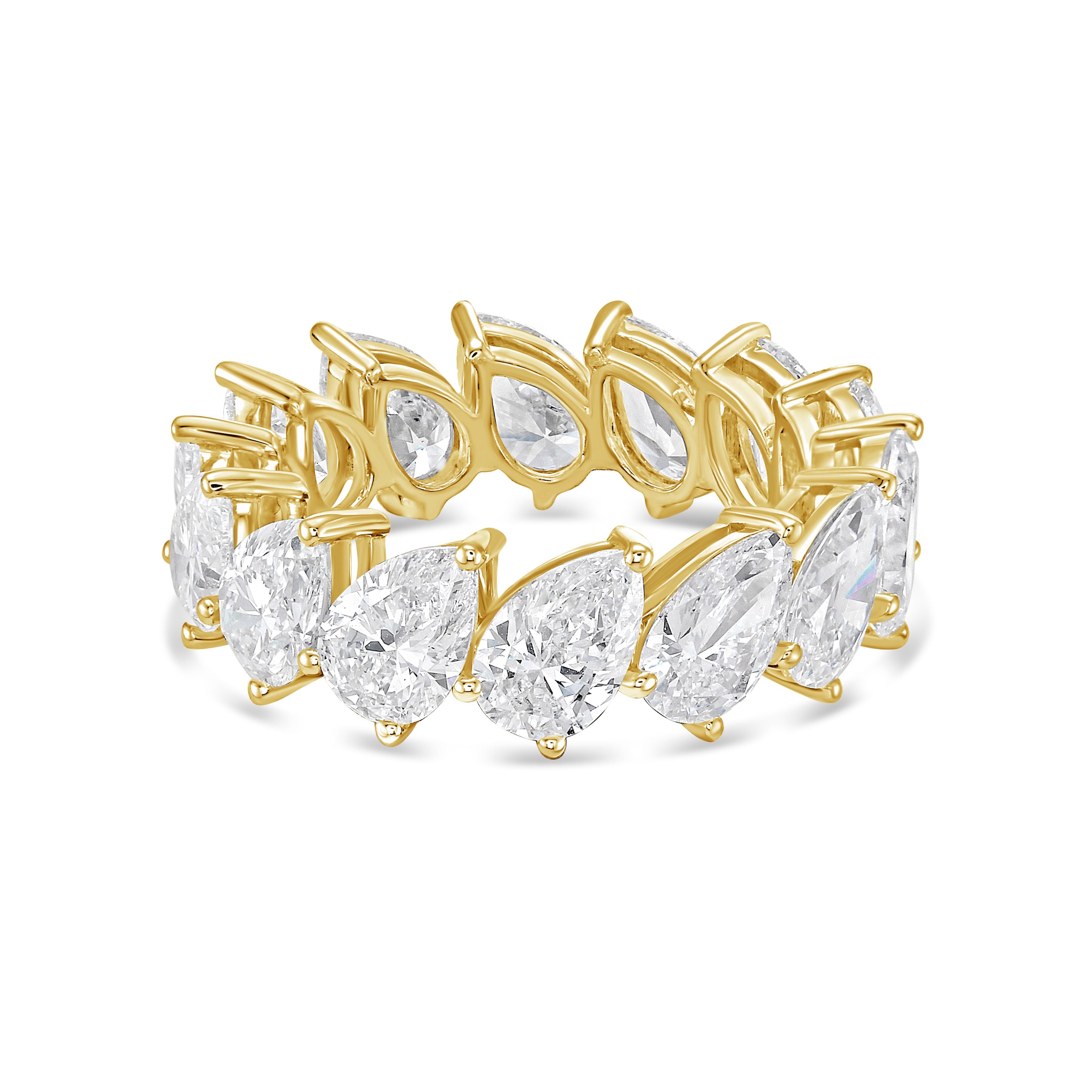 Lab Grown Slanted Pear Eternity Ring