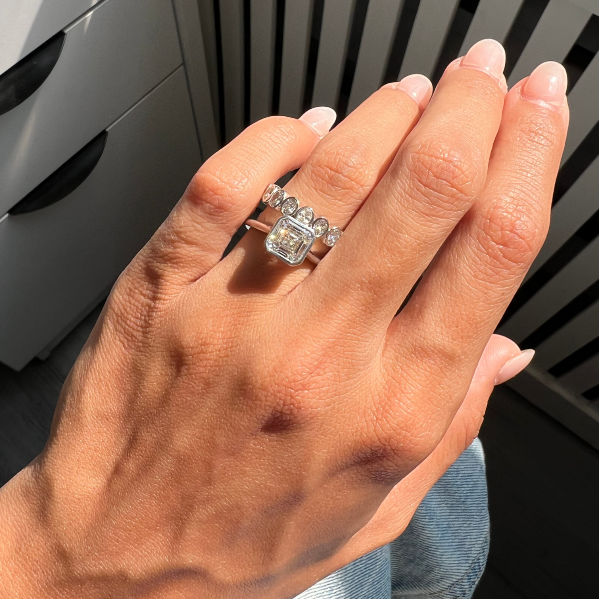 asscher cut solitaire ring