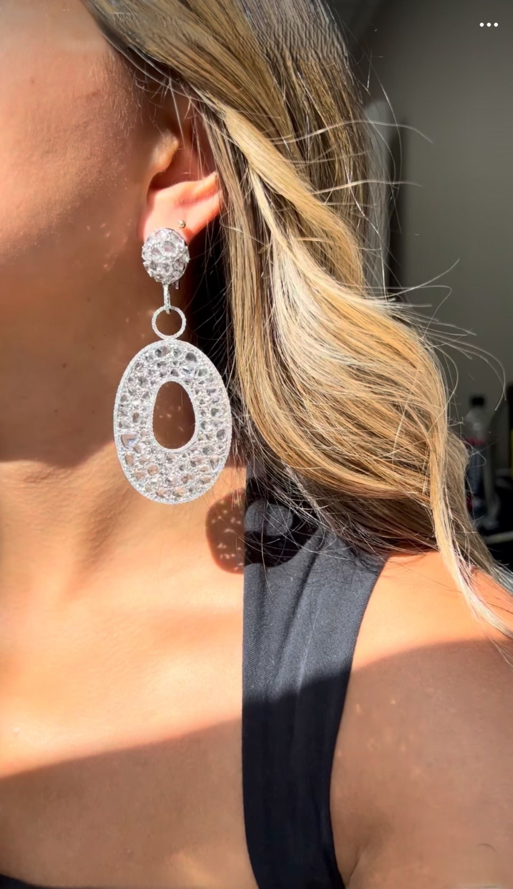 Diamond Bagel Drop Earrings