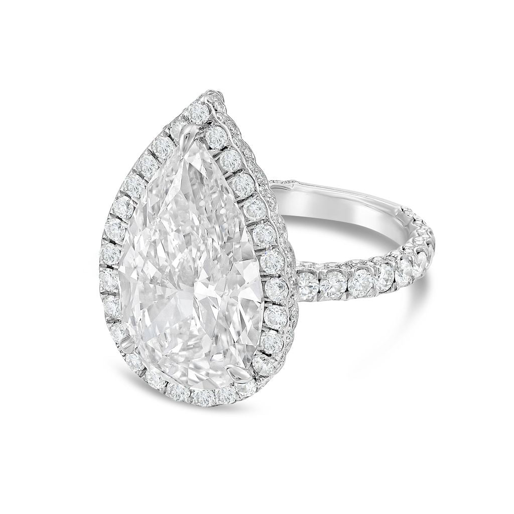 Pear Shaped Diamond Halo Ring