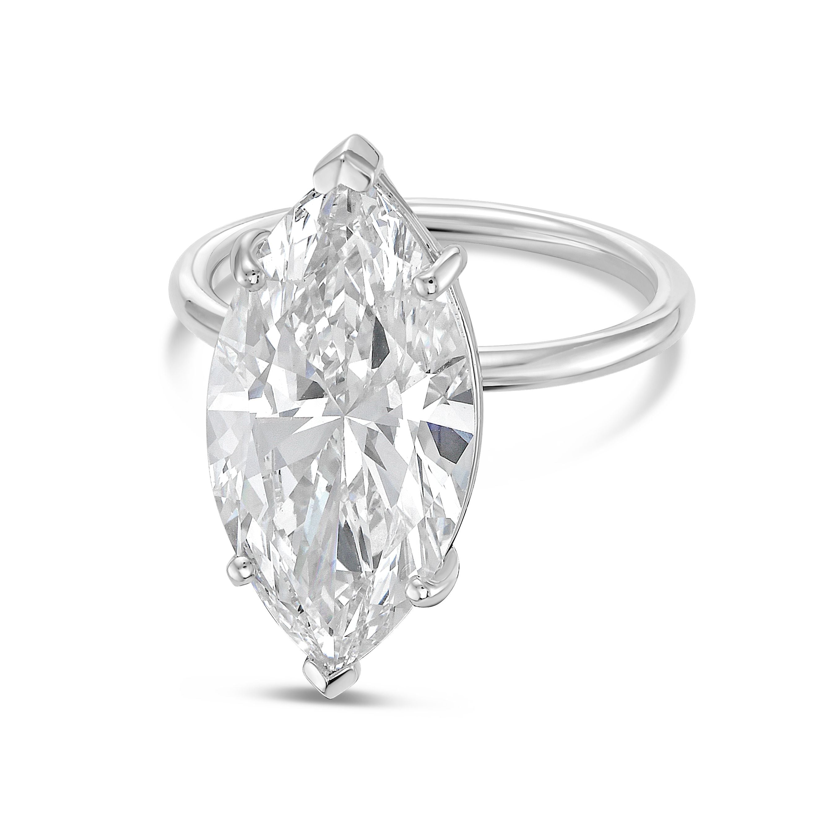 Lab Grown Marquise Diamond Solitaire Engagement Ring
