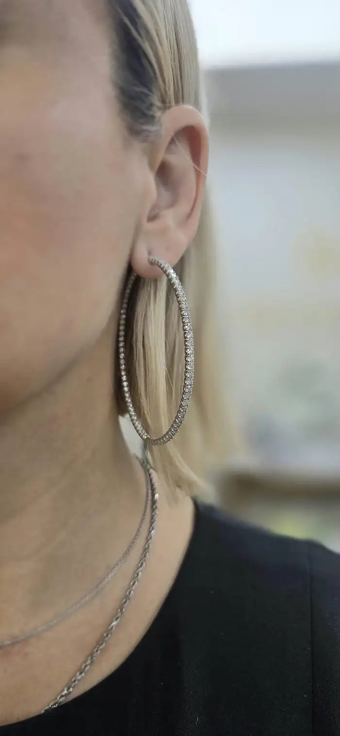 7.40cts Inside-Out Diamond Hoops
