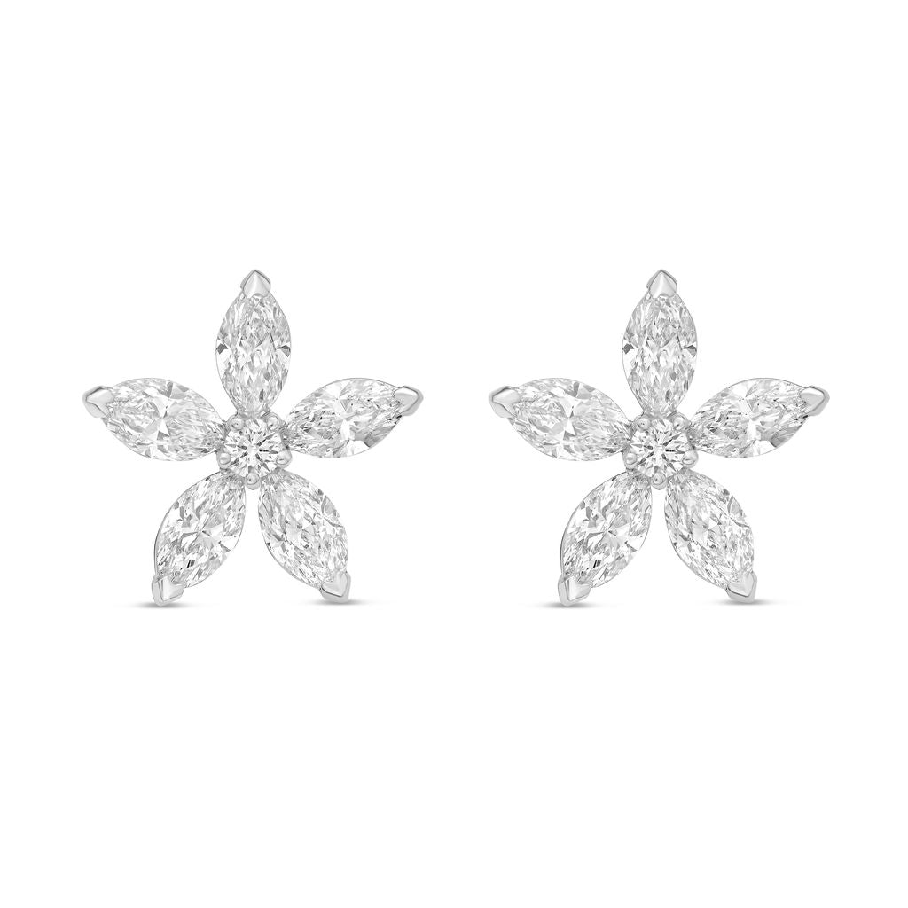 diamond flower earrings