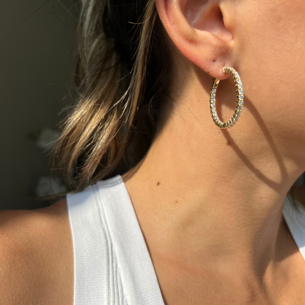 diamond hoop earrings