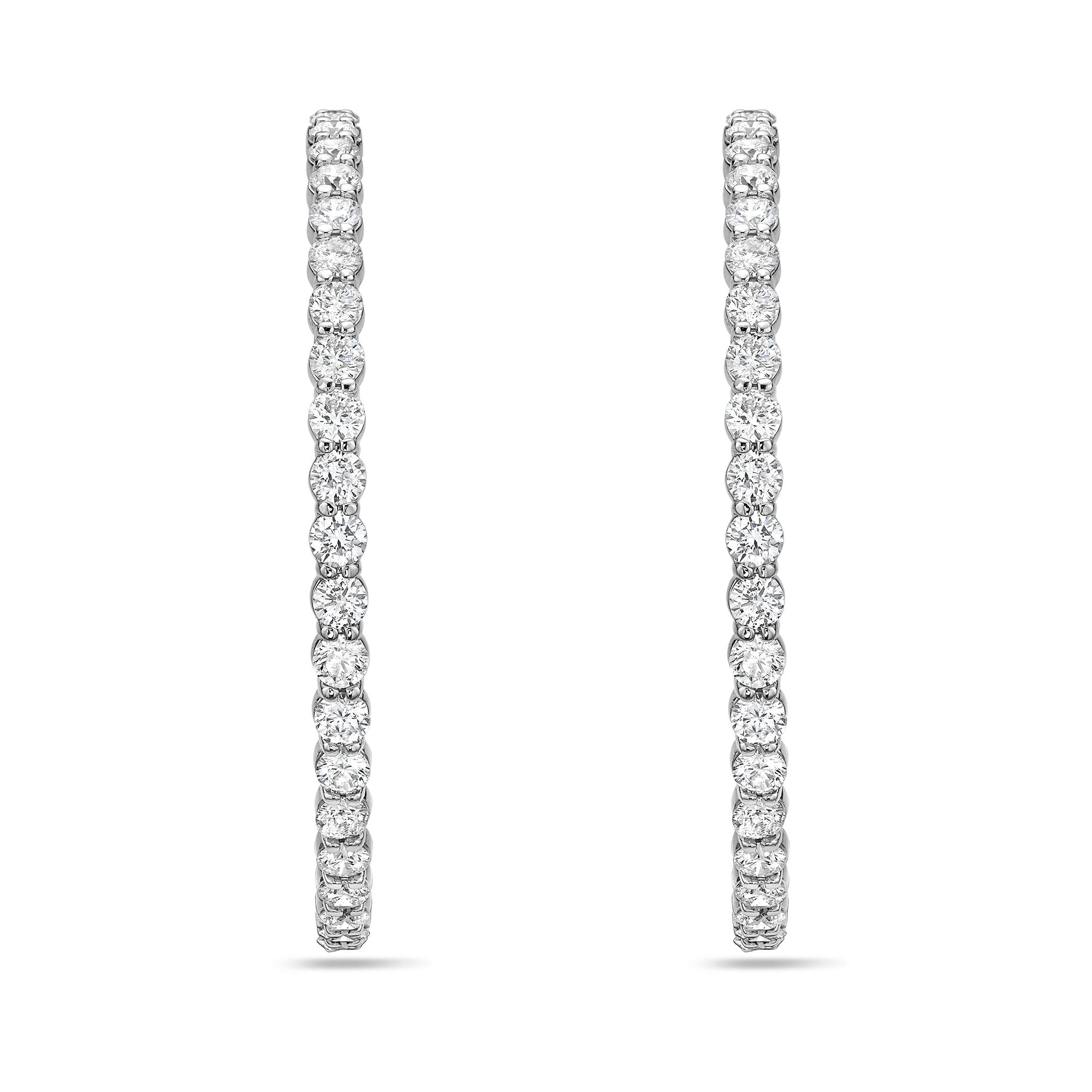 diamond hoop earrings 14kt