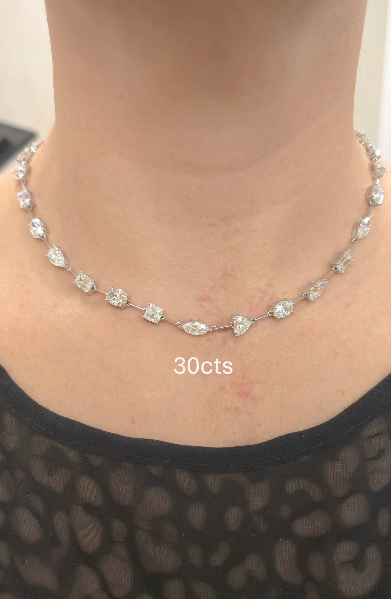 Lab Grown Multi-Cut Diamond Station Necklace