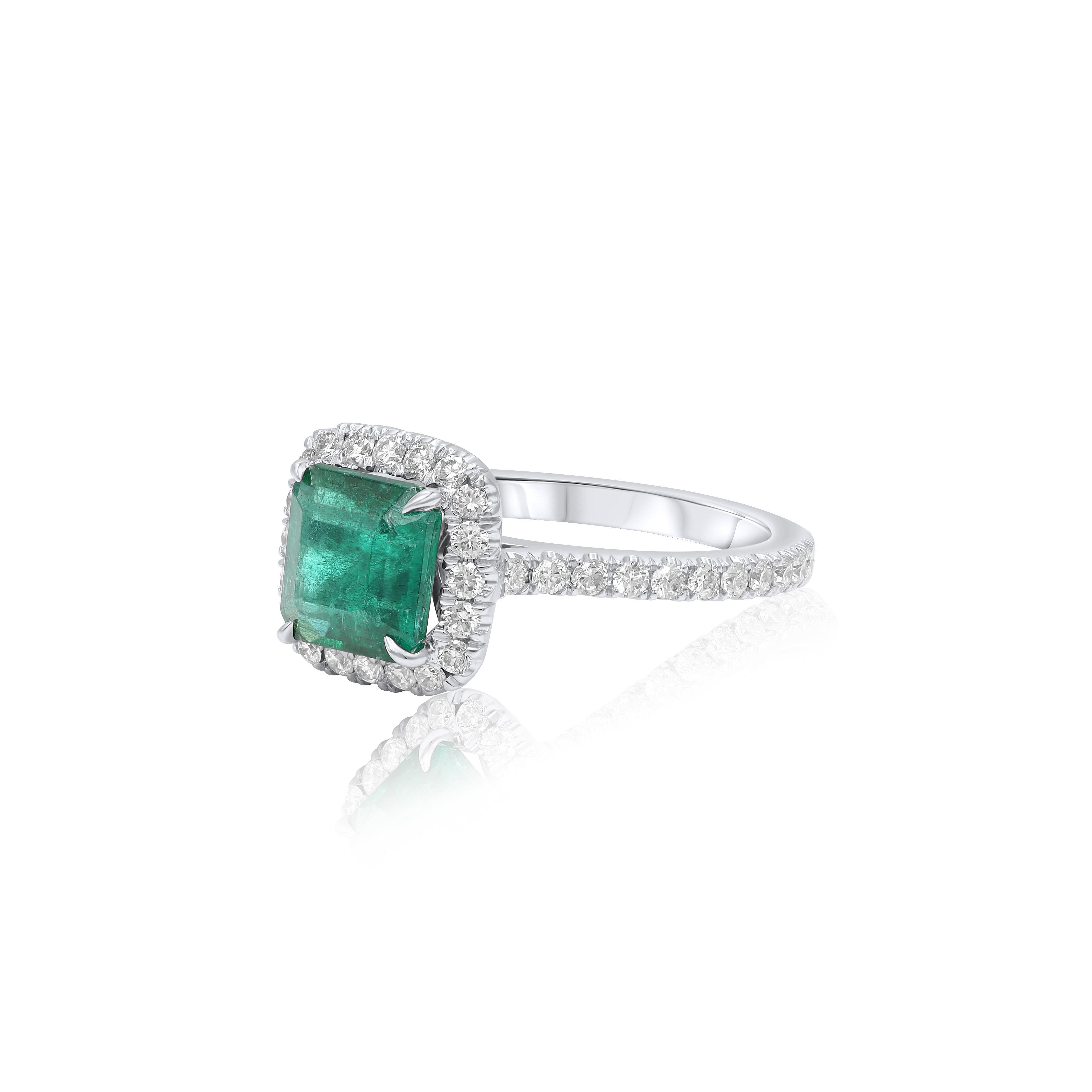 Emerald Halo Ring