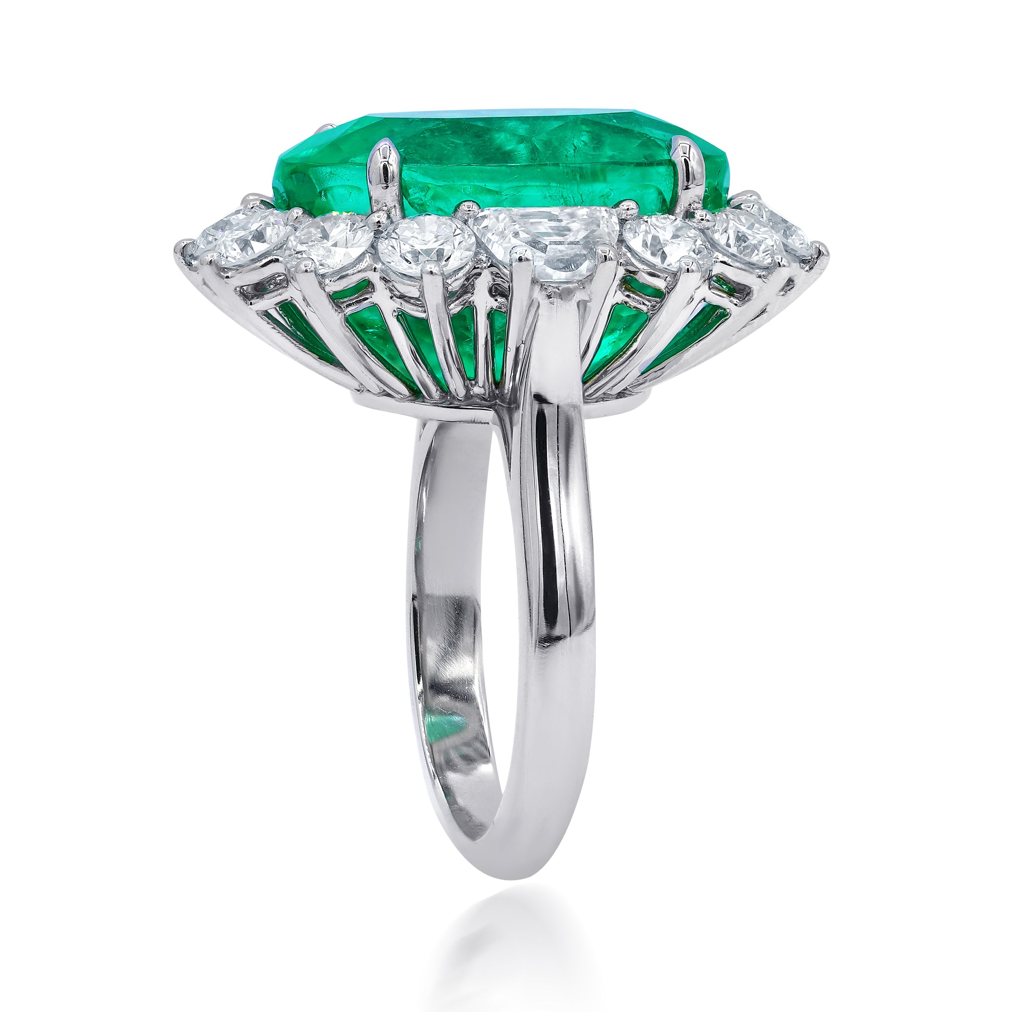 Emerald Dimond Flower Ring
