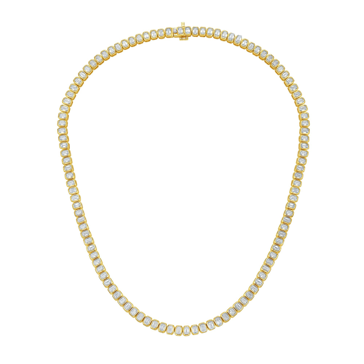 emerald bezel diamond necklace
