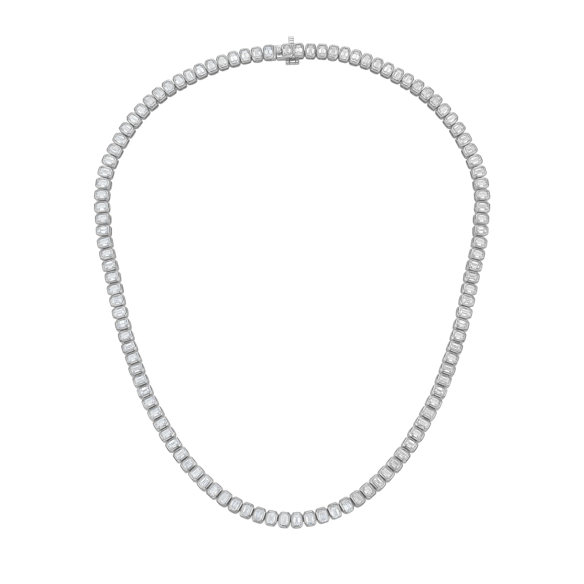 emerald bezel tennis necklace