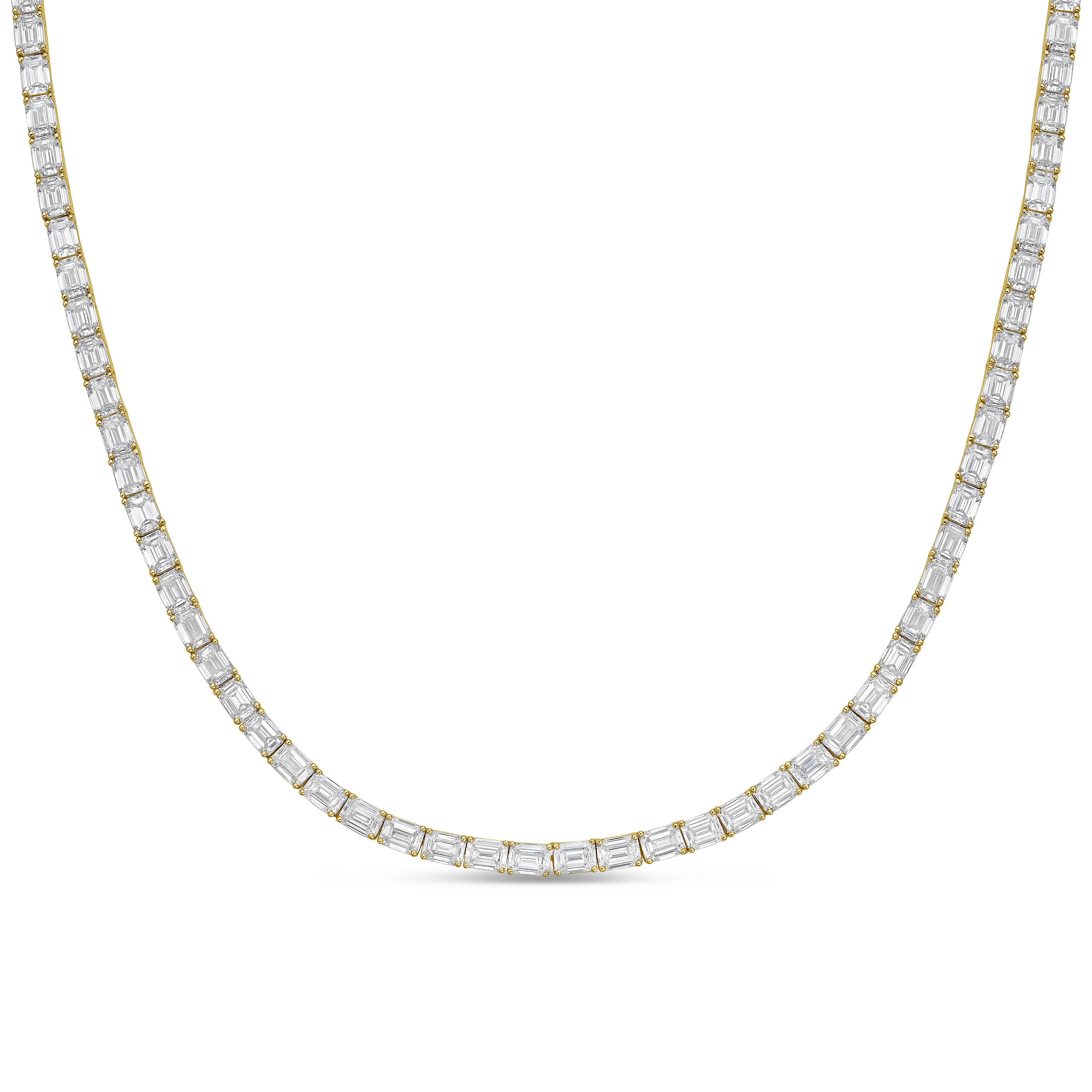 emerald diamond tennis necklace