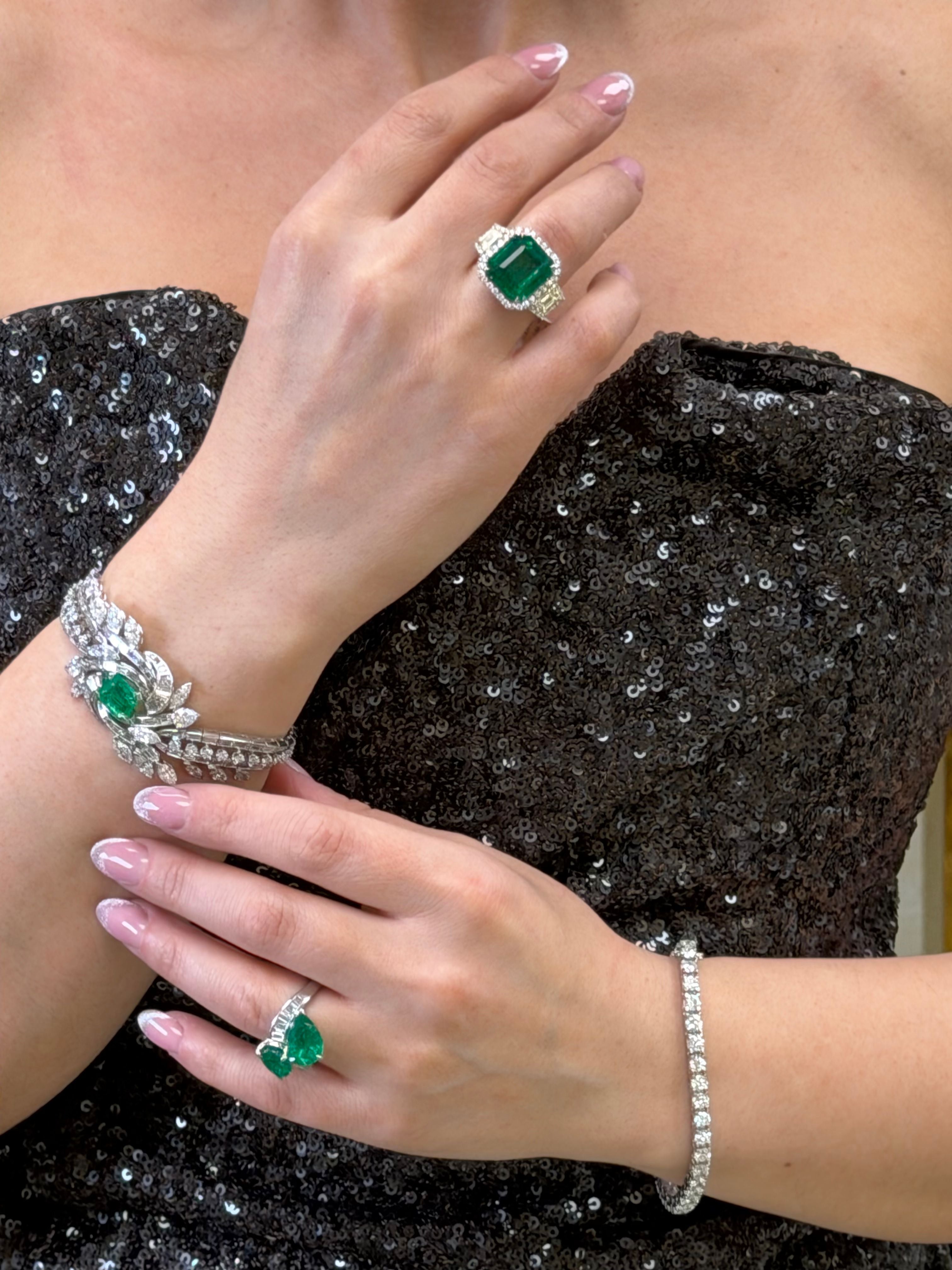 Emerald Halo Yellow Diamond Ring