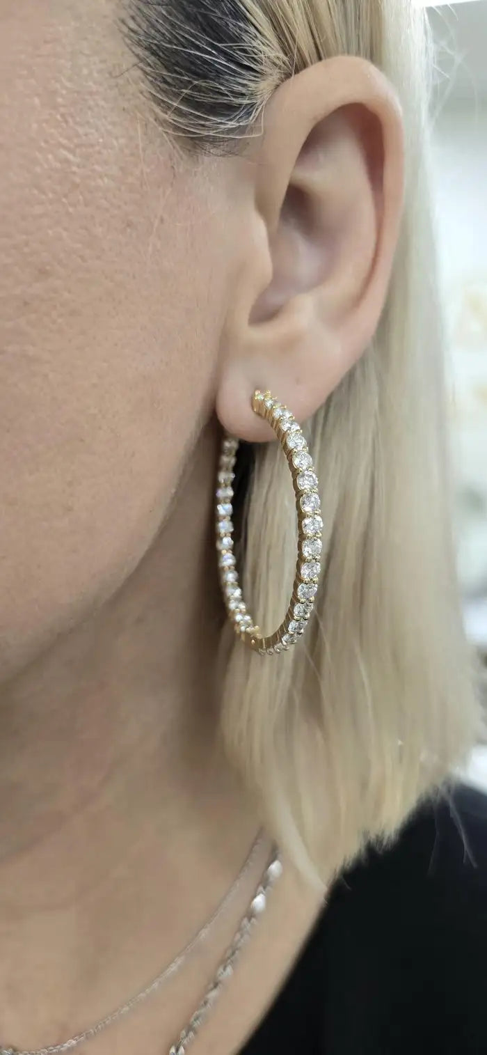 9.70cts Inside-Out Diamond Hoops
