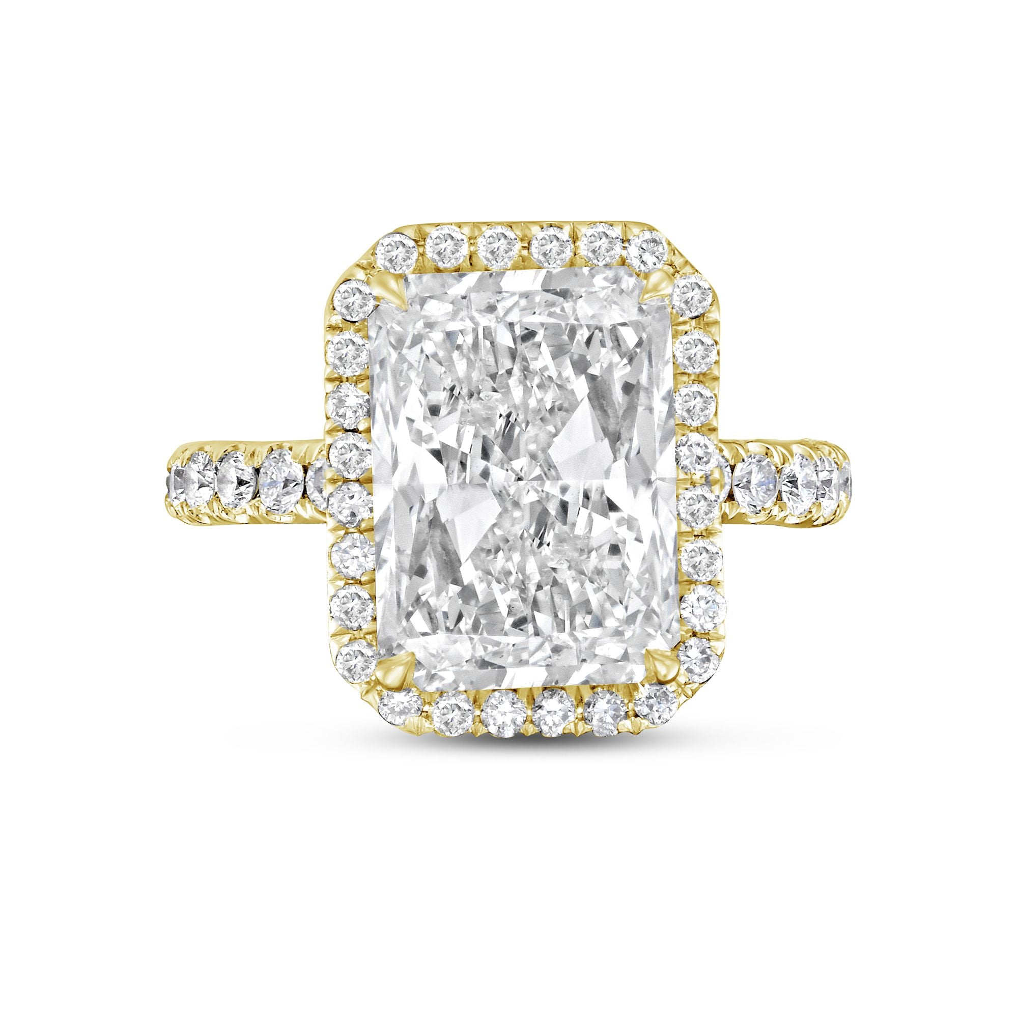 Radiant Cut Diamond Halo Engagement Ring