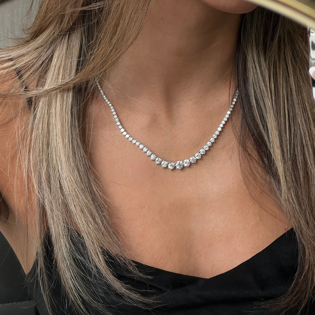 graduated tennis necklace lab