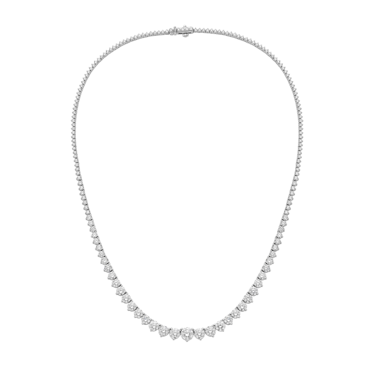 graduated tennis necklace lab grown
