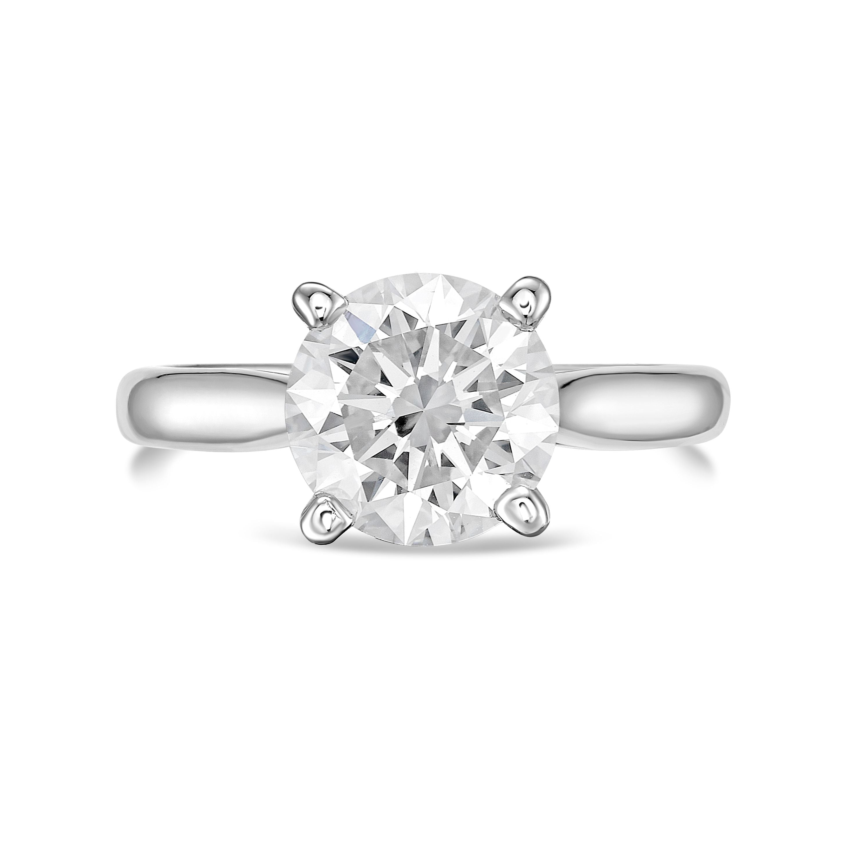 Lab Grown Round Solitaire Engagement Ring