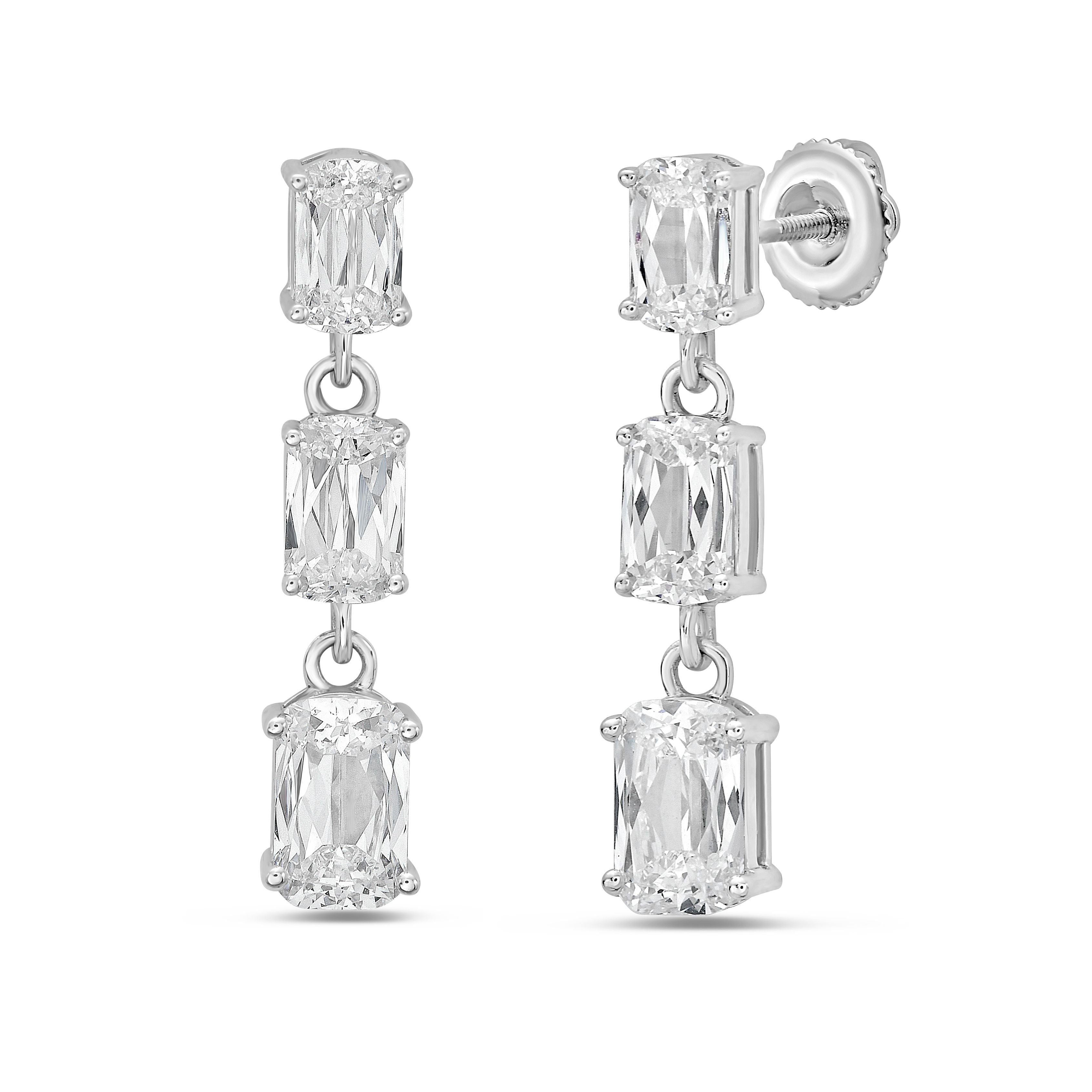 Lab Grown Briolette Cut Diamibd Earrings