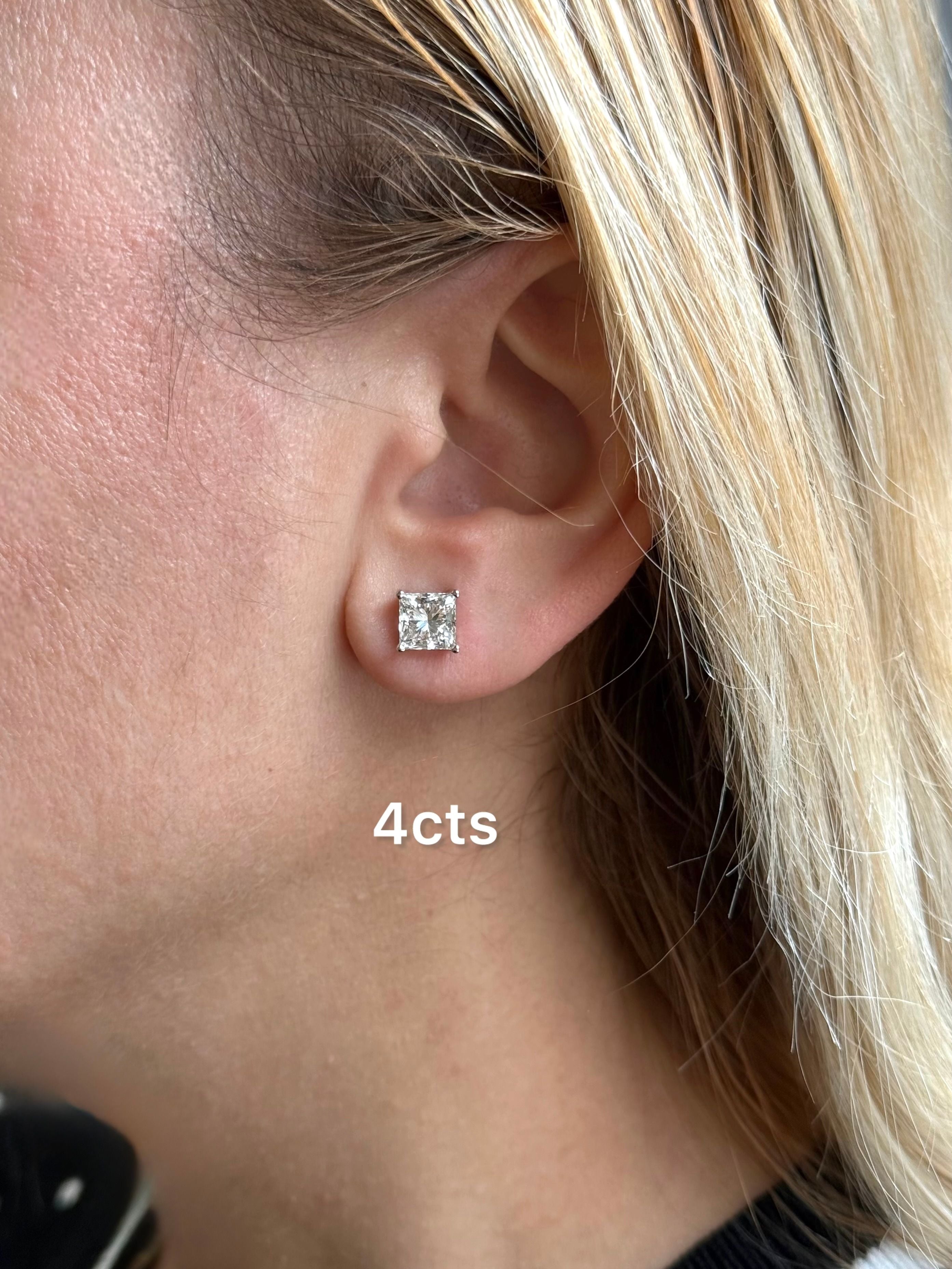 Lab Grown Princess Diamond Studs