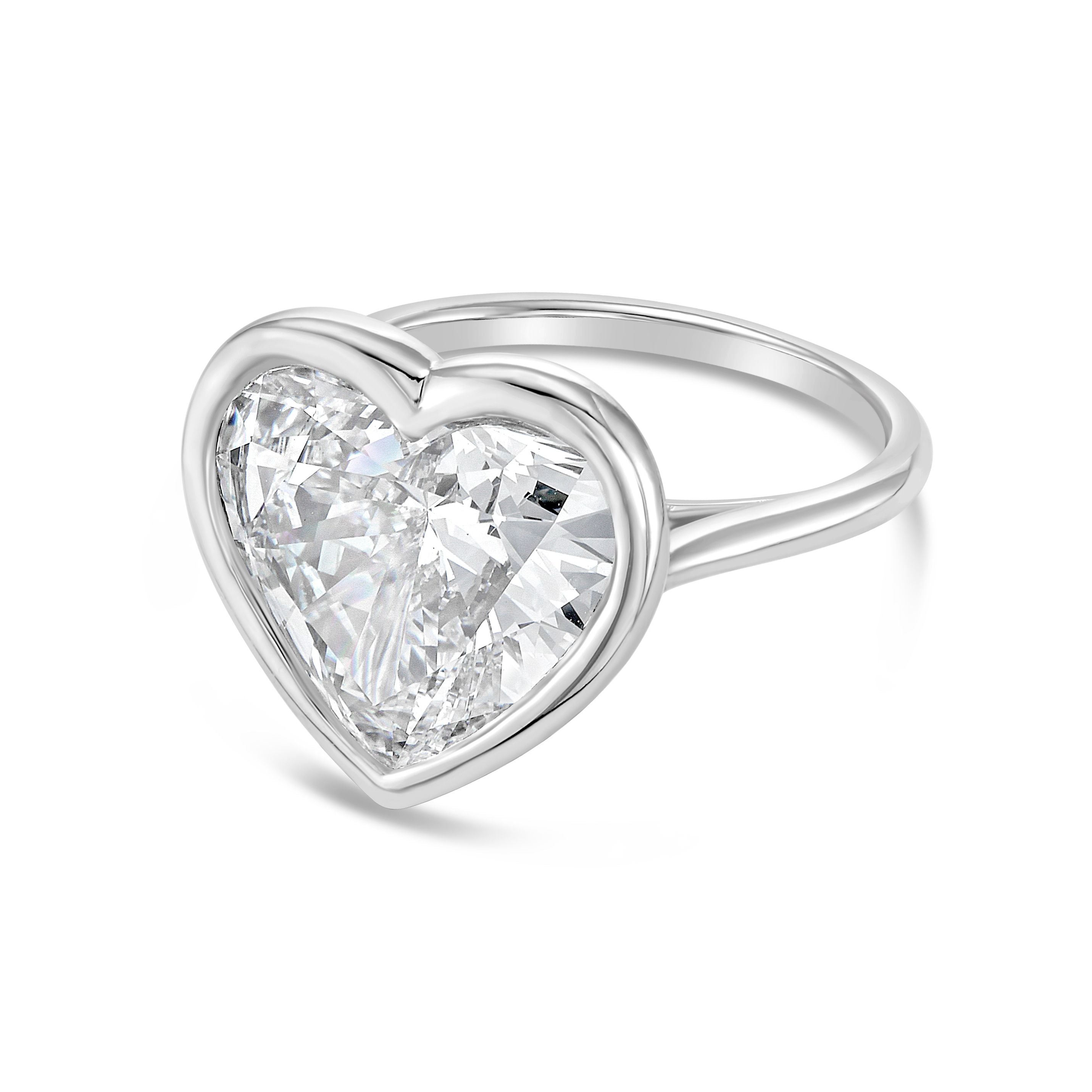 Lab Grown Heart Bezel Ring