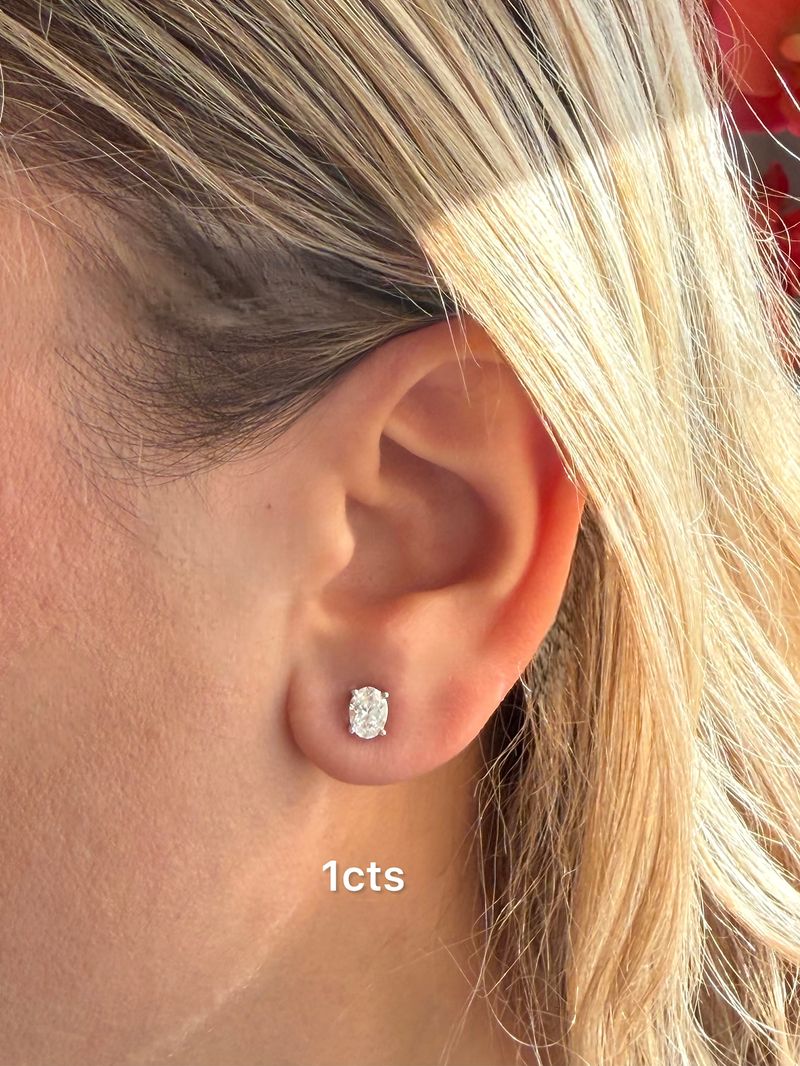 Lab Grown Oval Diamond Studs
