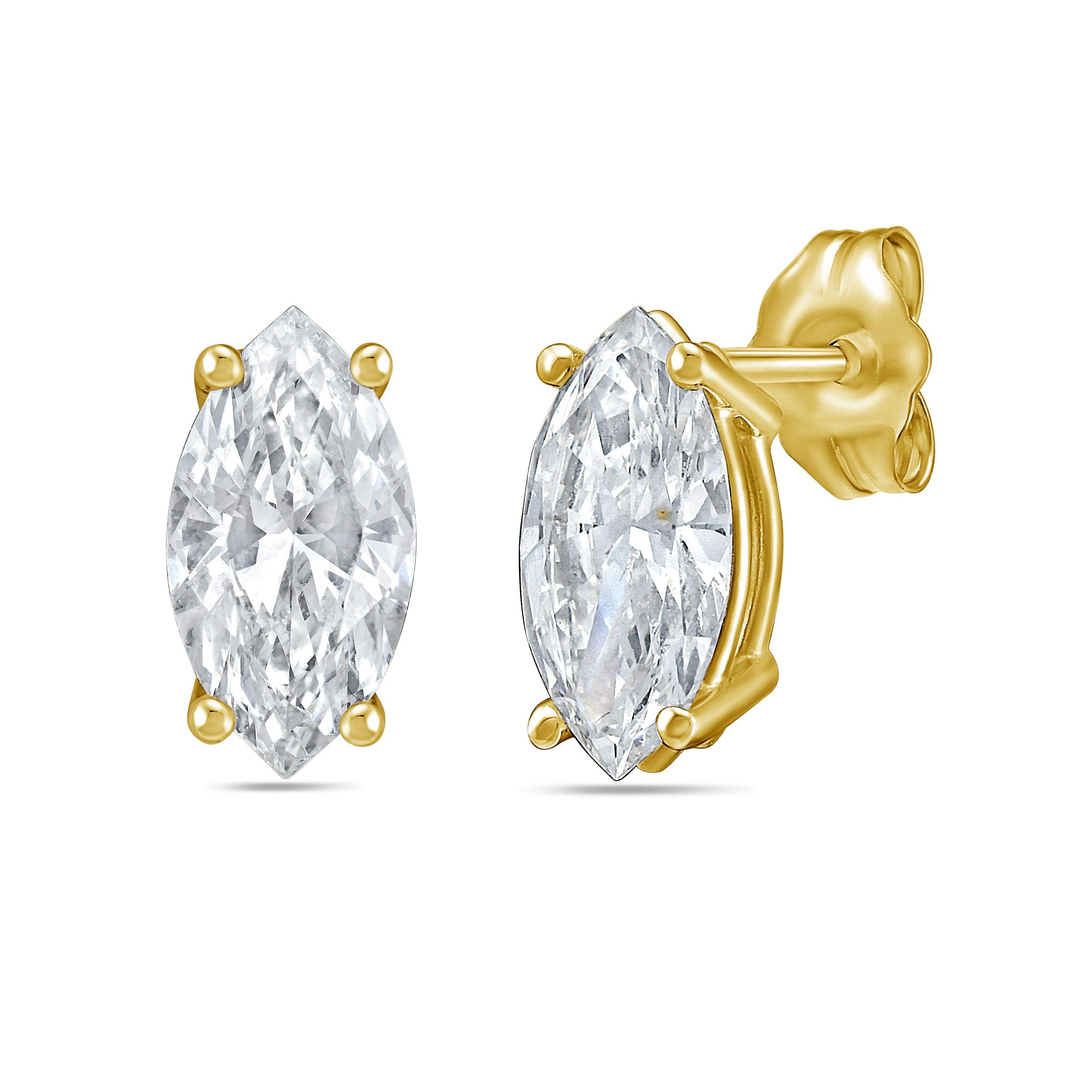 Lab Grown Marquise Diamond Studs