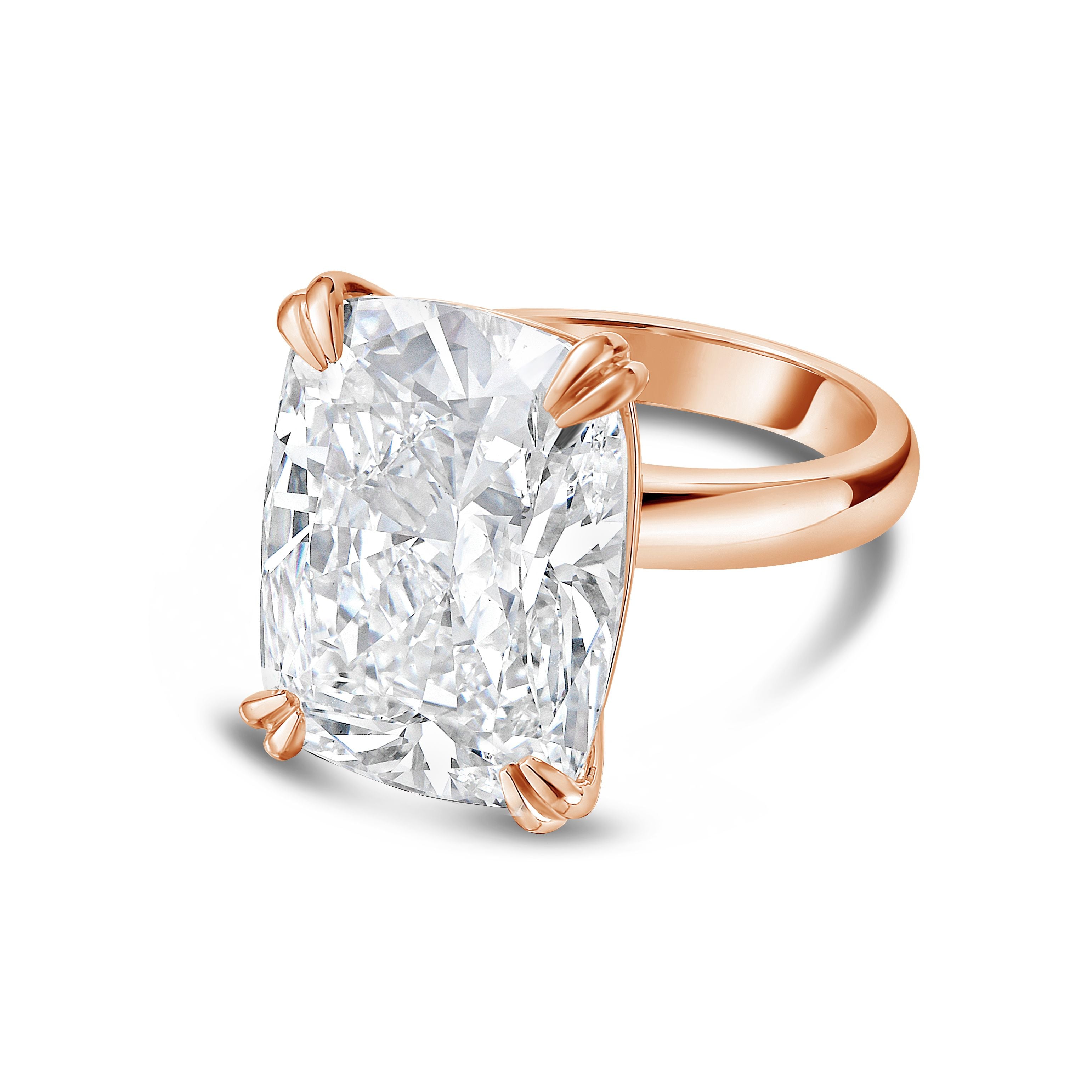 Lab Grown Cushion Solitaire Ring
