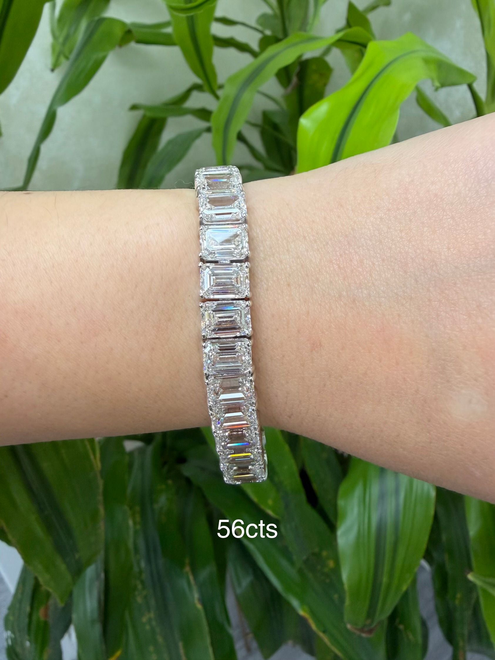 Lab Grown Emerald Cut Diamond Tennis Bracelet