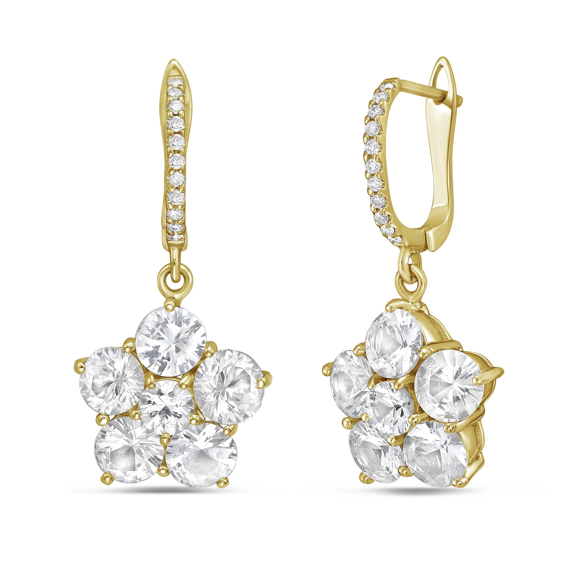 Sapphire Flower Earrings