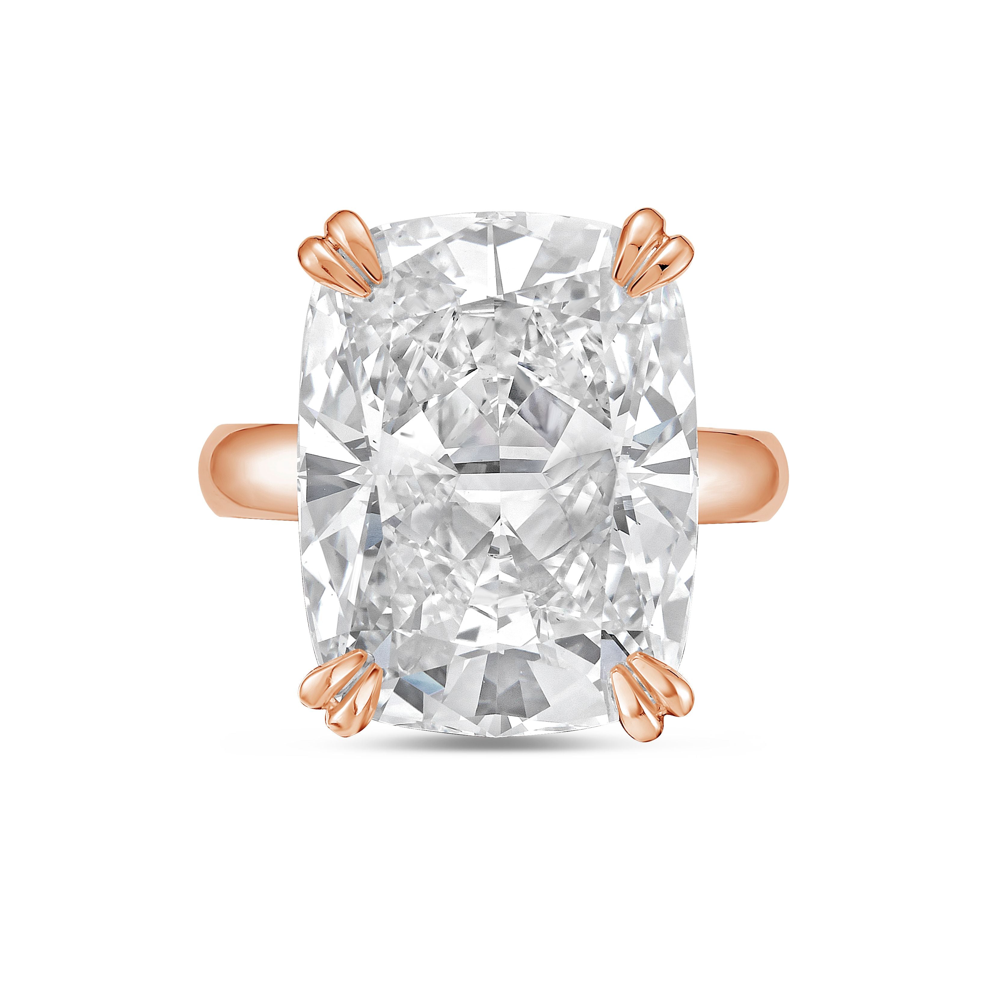 Lab Grown Cushion Solitaire Ring