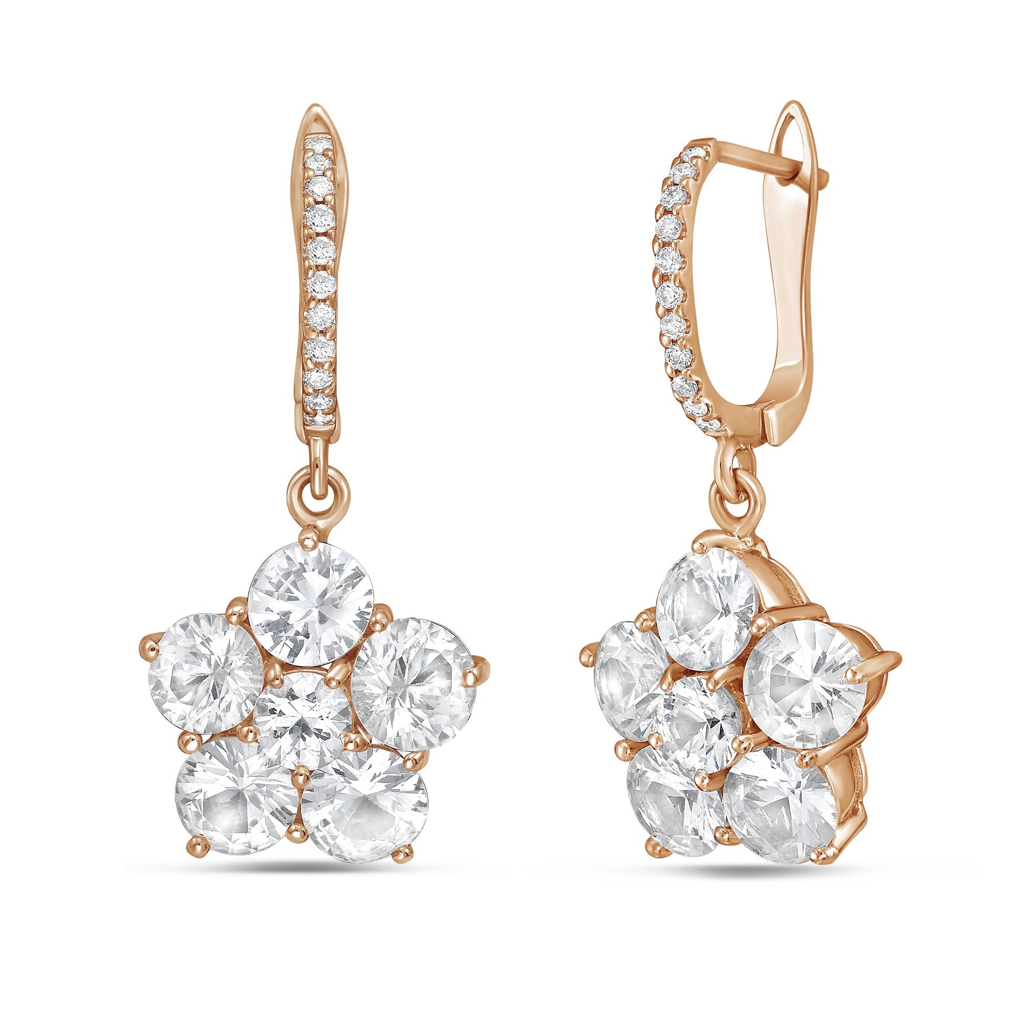 Sapphire Flower Earrings