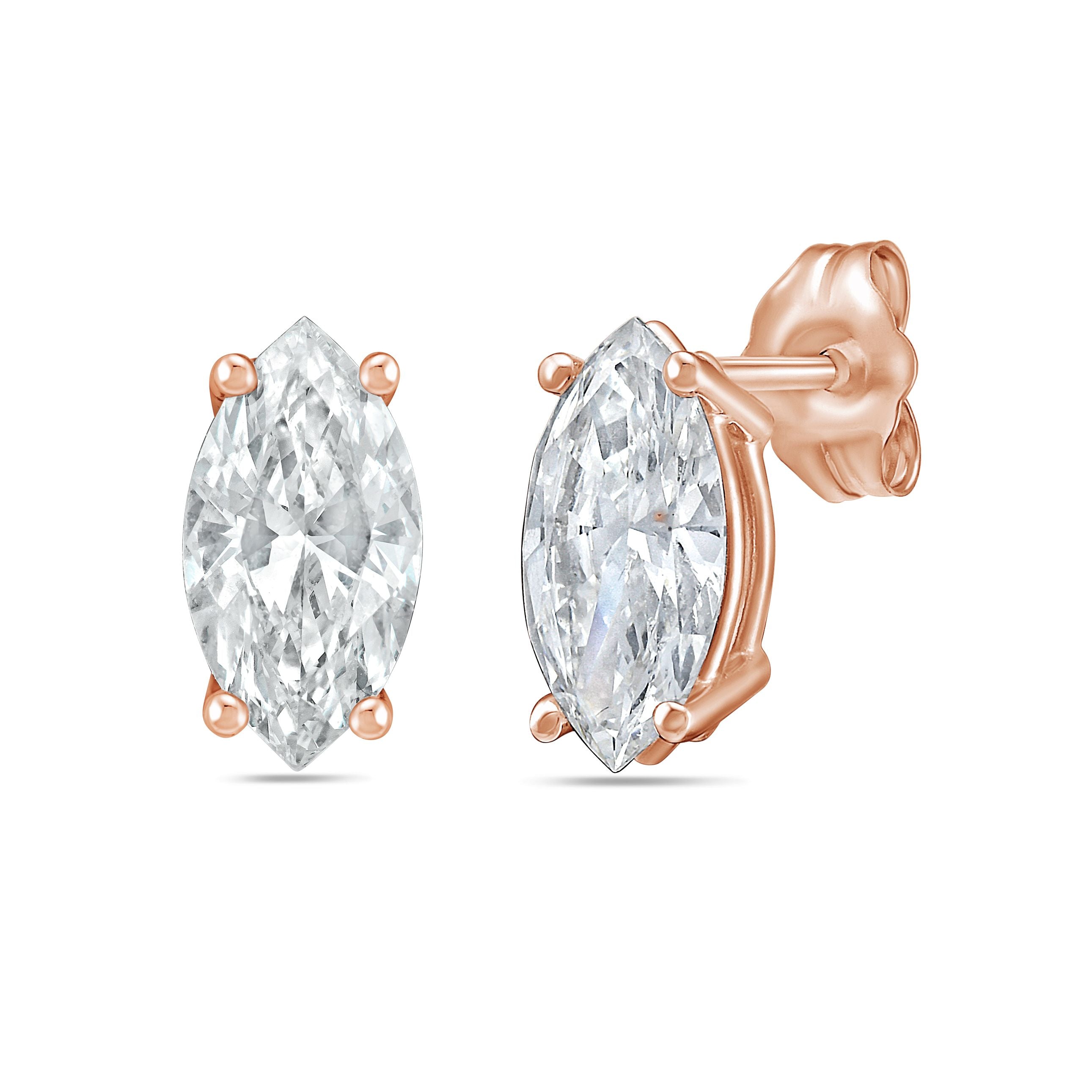 Lab Grown Marquise Diamond Studs