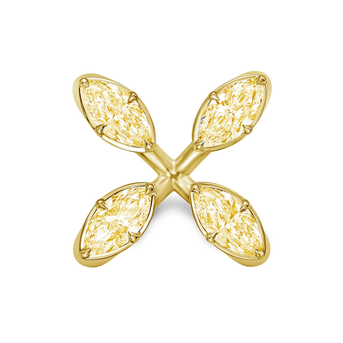 Lab-Grown Yellow Marquise Diamond Floating Ring in 14K Yellow Gold