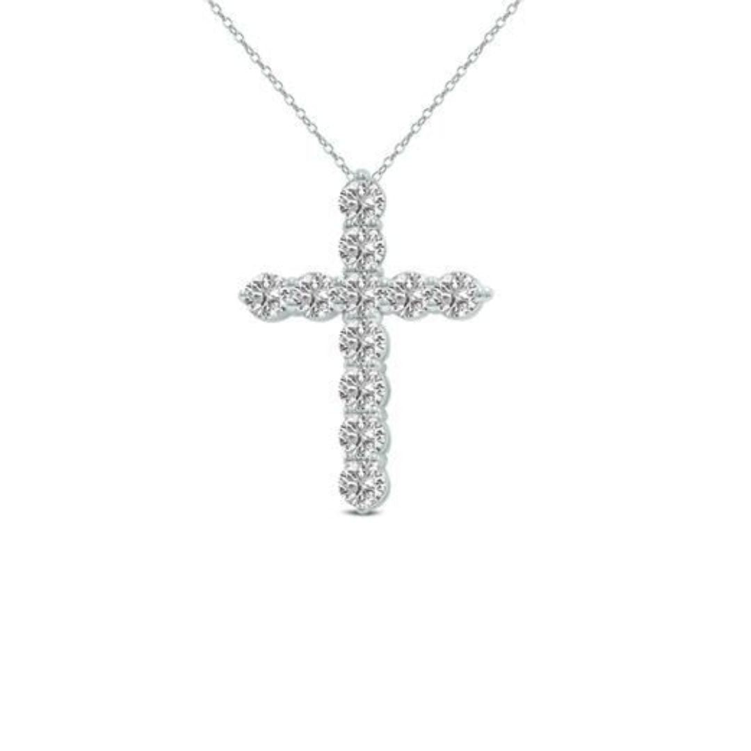 lab diamond cross necklace
