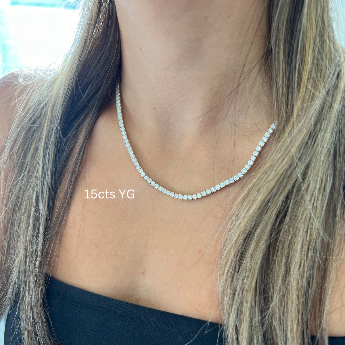lab diamond tennis necklace