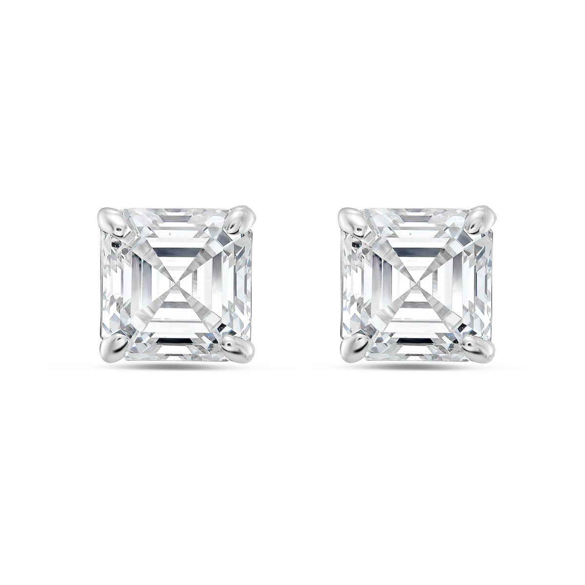 lab grown asscher diamond earrings