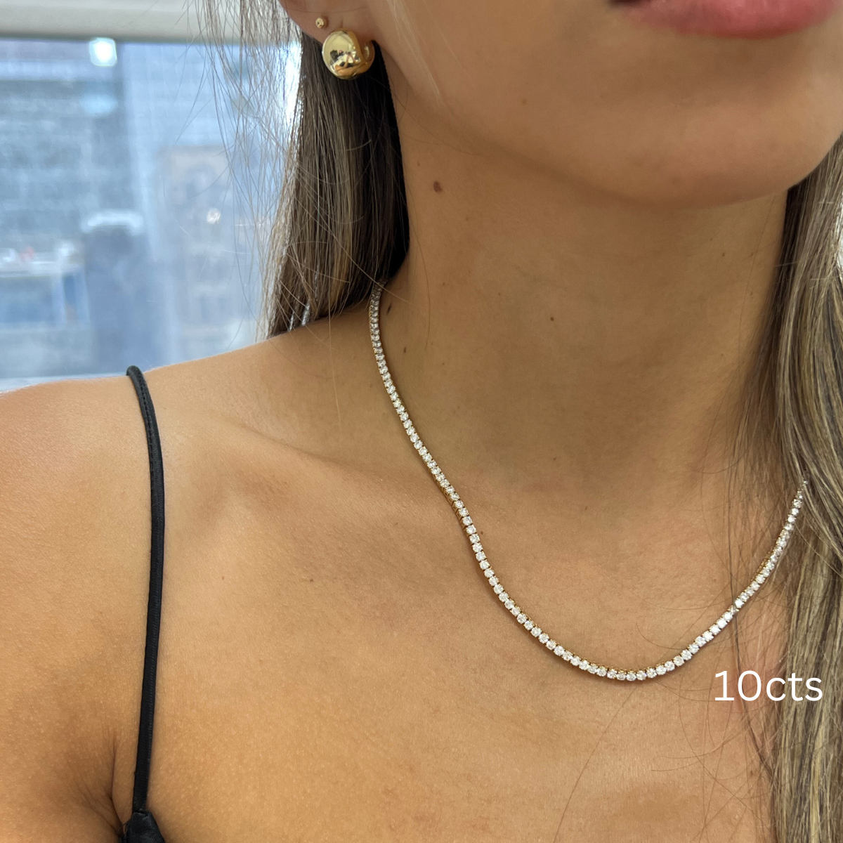 lab grown diamond tennis necklace
