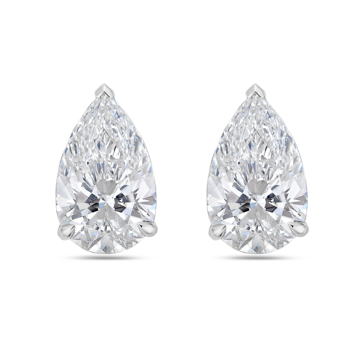 lab grown pear shaped diamond earrings
