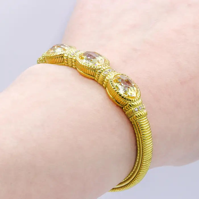 Oval Citrine Diamond Cuff