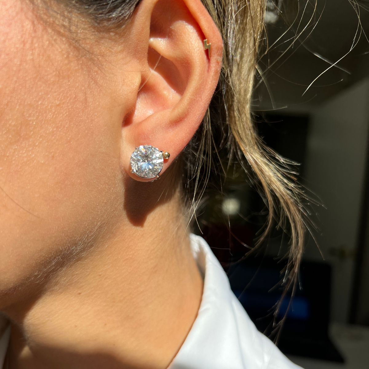 Clarity Enhanced Diamond Stud Earring