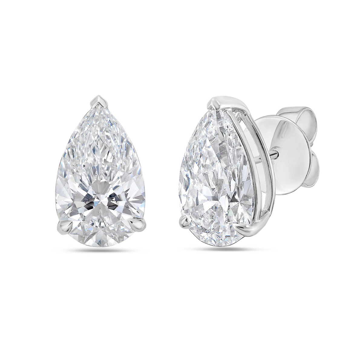 LAB GROWN PEAR DIAMOND STUD