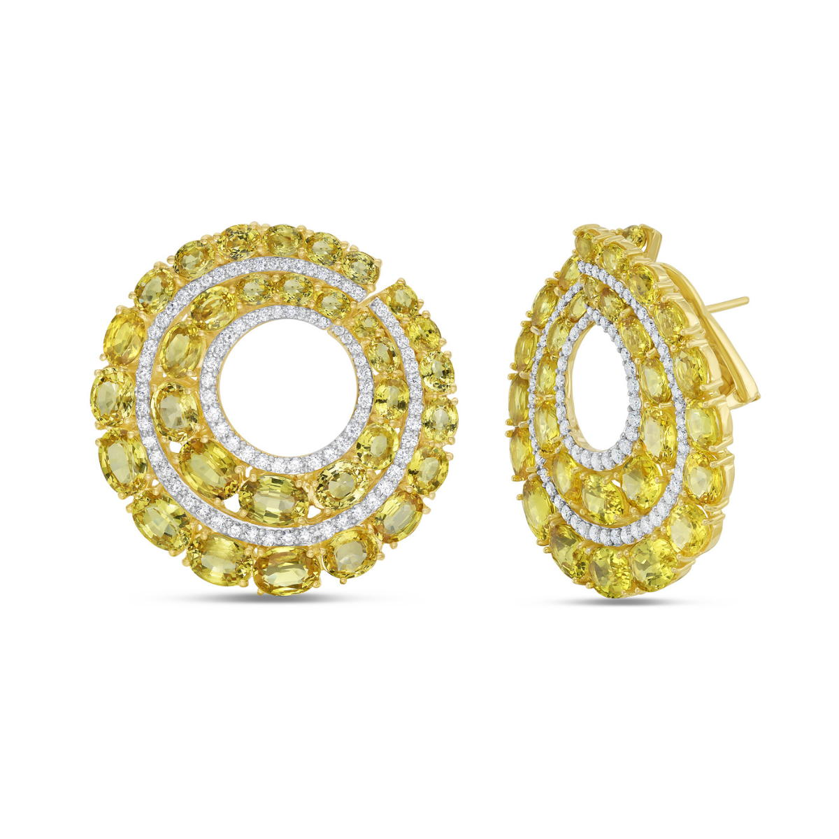 Yellow Sapphire Fan Earrings