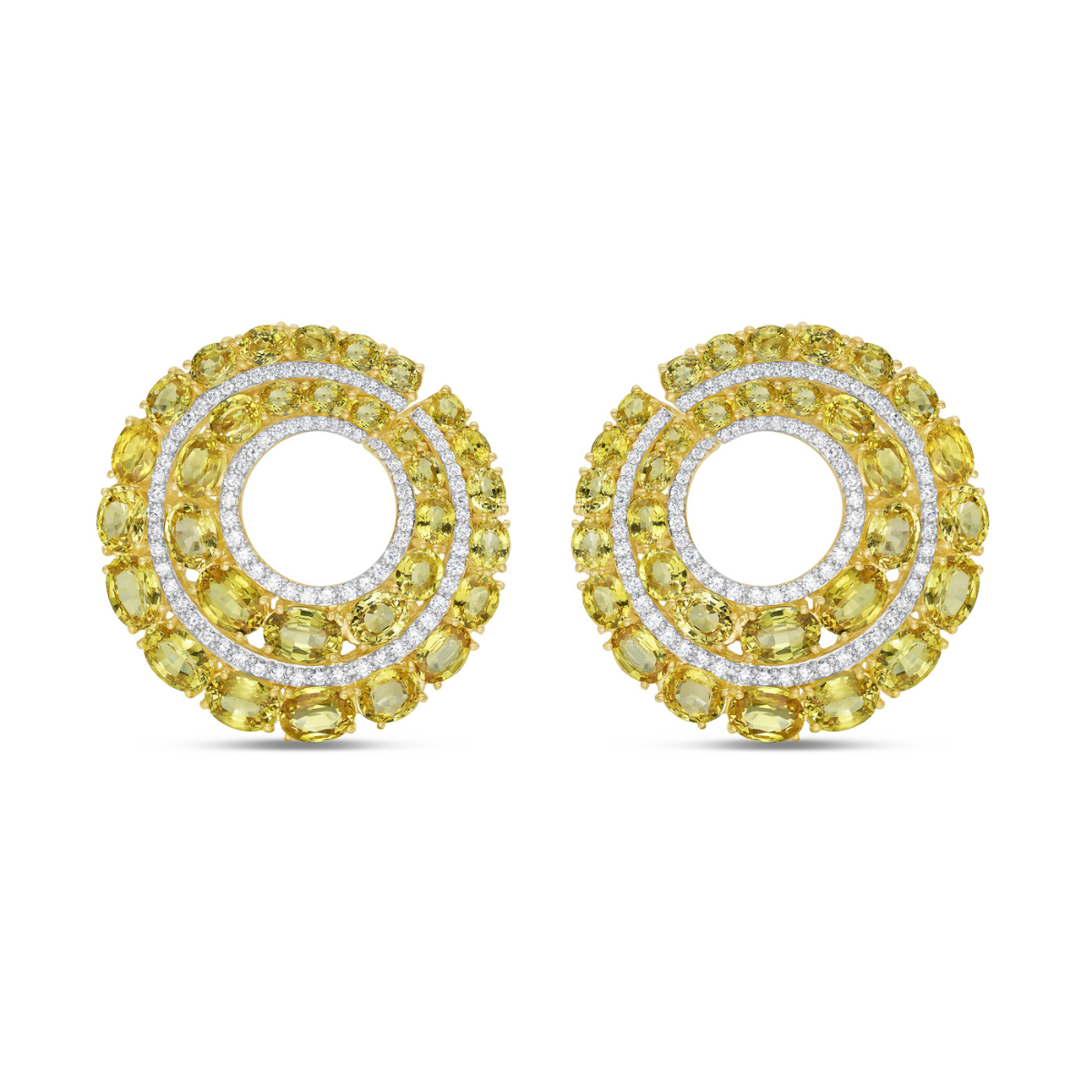 Yellow Sapphire Fan Earrings