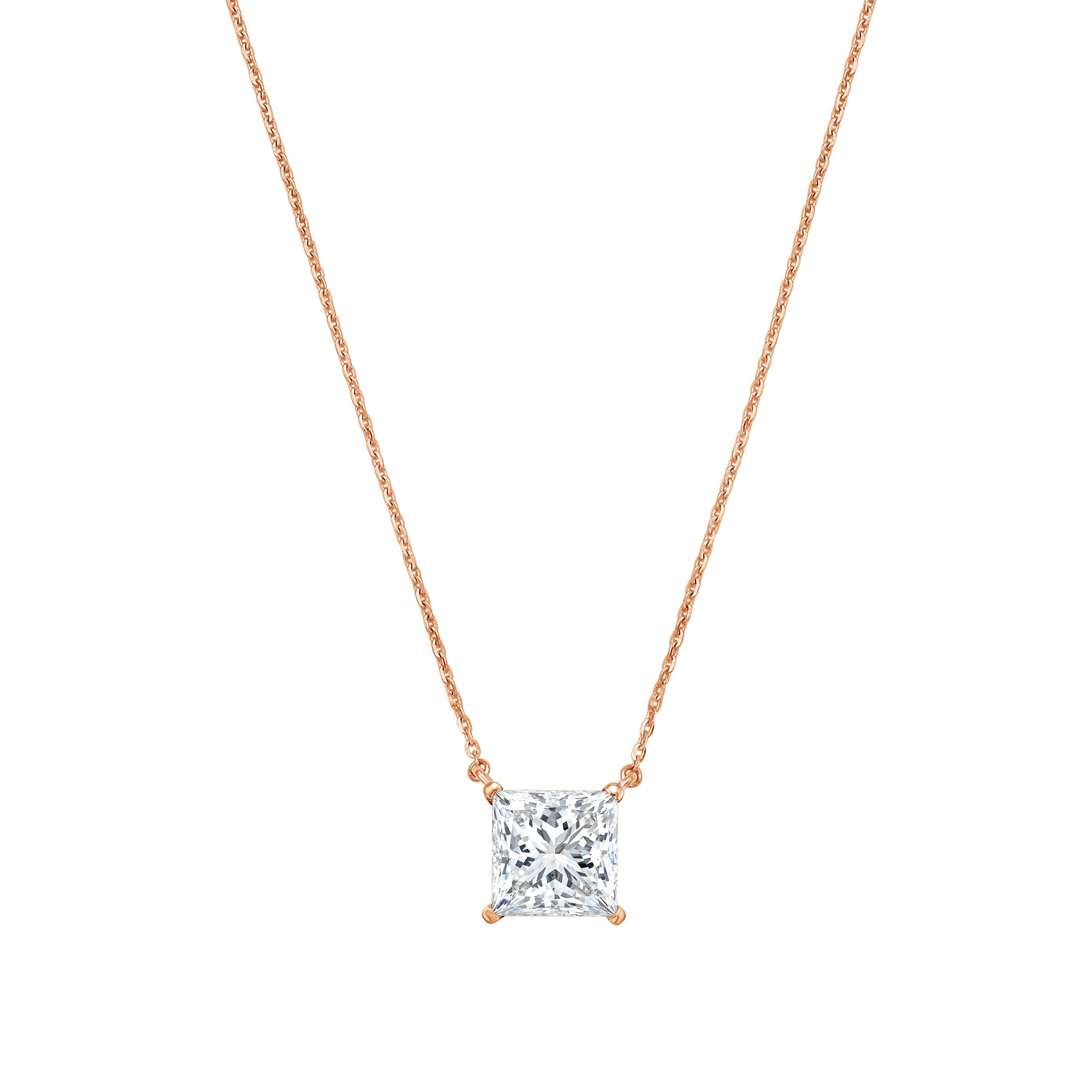 Lab Grown Diamond East West Princess Pendant