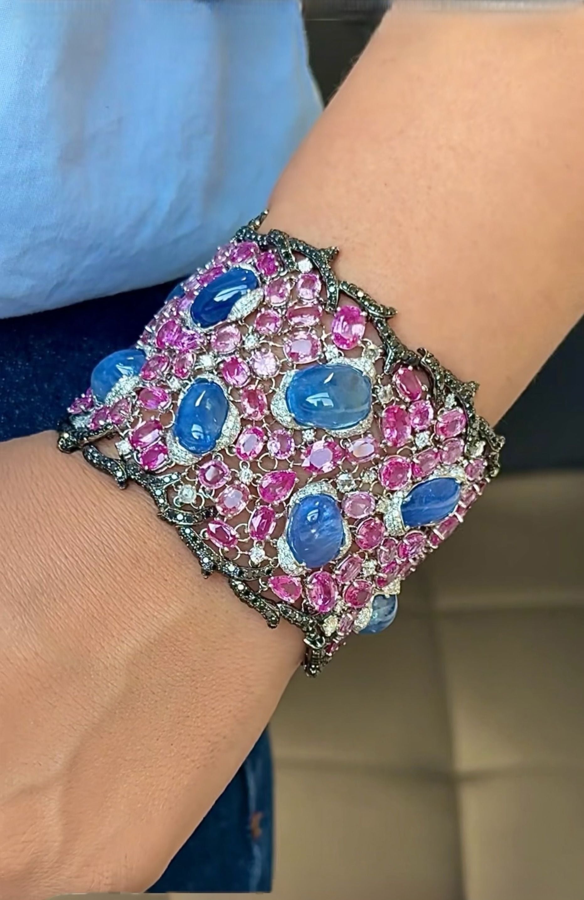 Colored Sapphire Diamond Bracelet