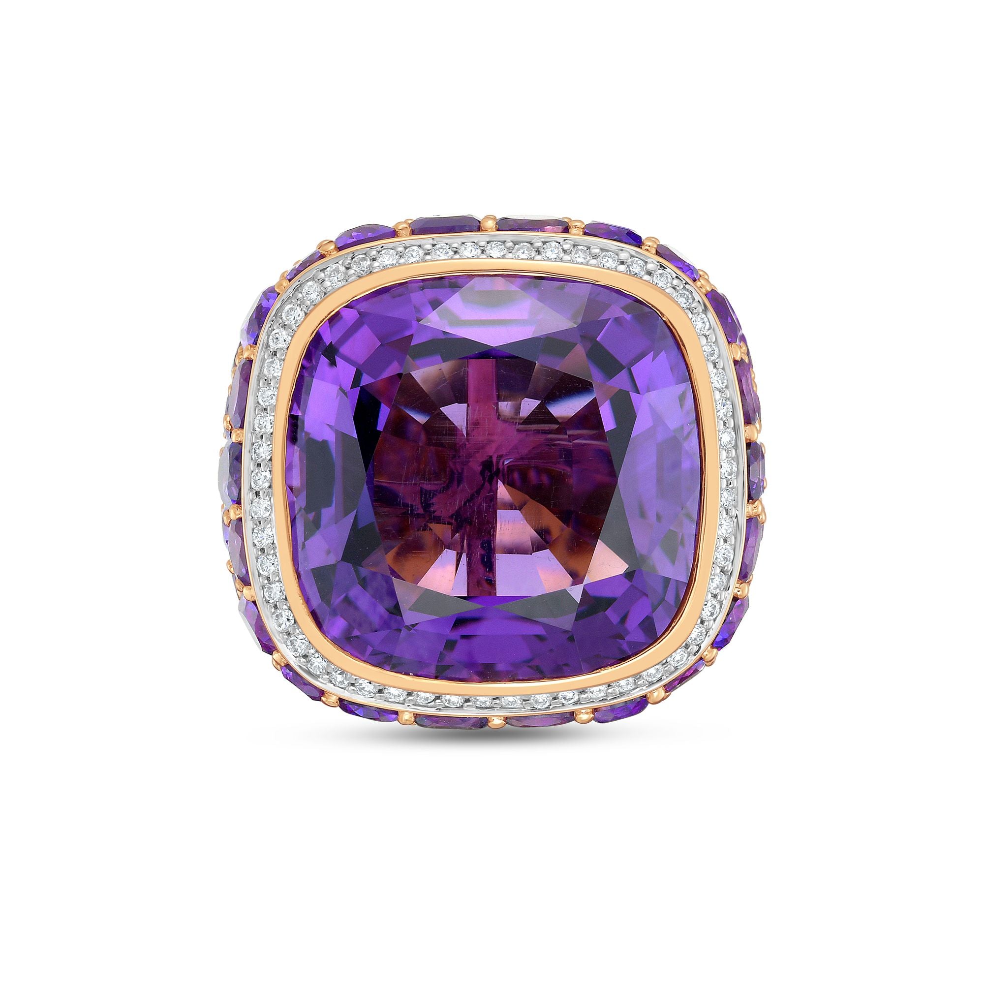 Amethyst & Diamond Cocktail Ring
