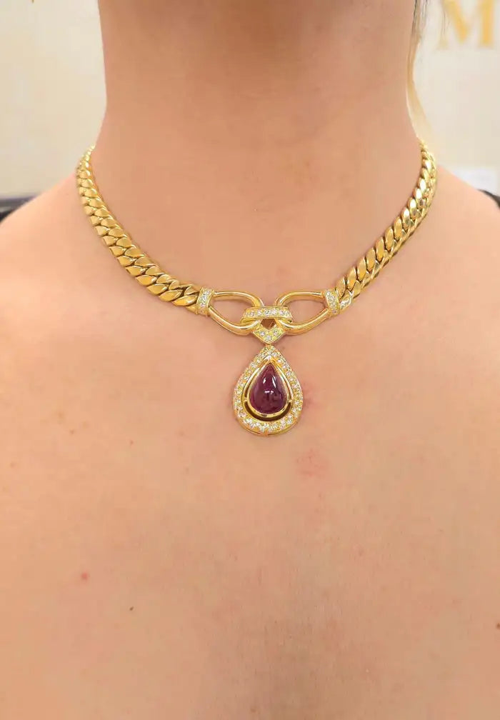 Byzantine Ruby Pendant Necklace