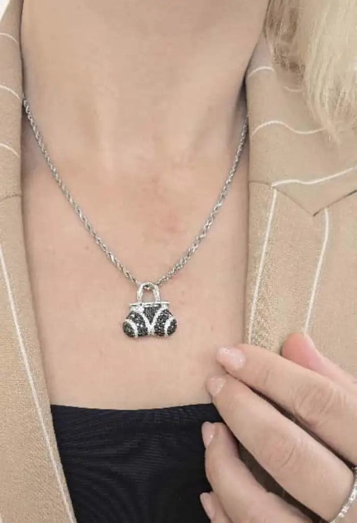 Black & White Diamond Purse Pendant