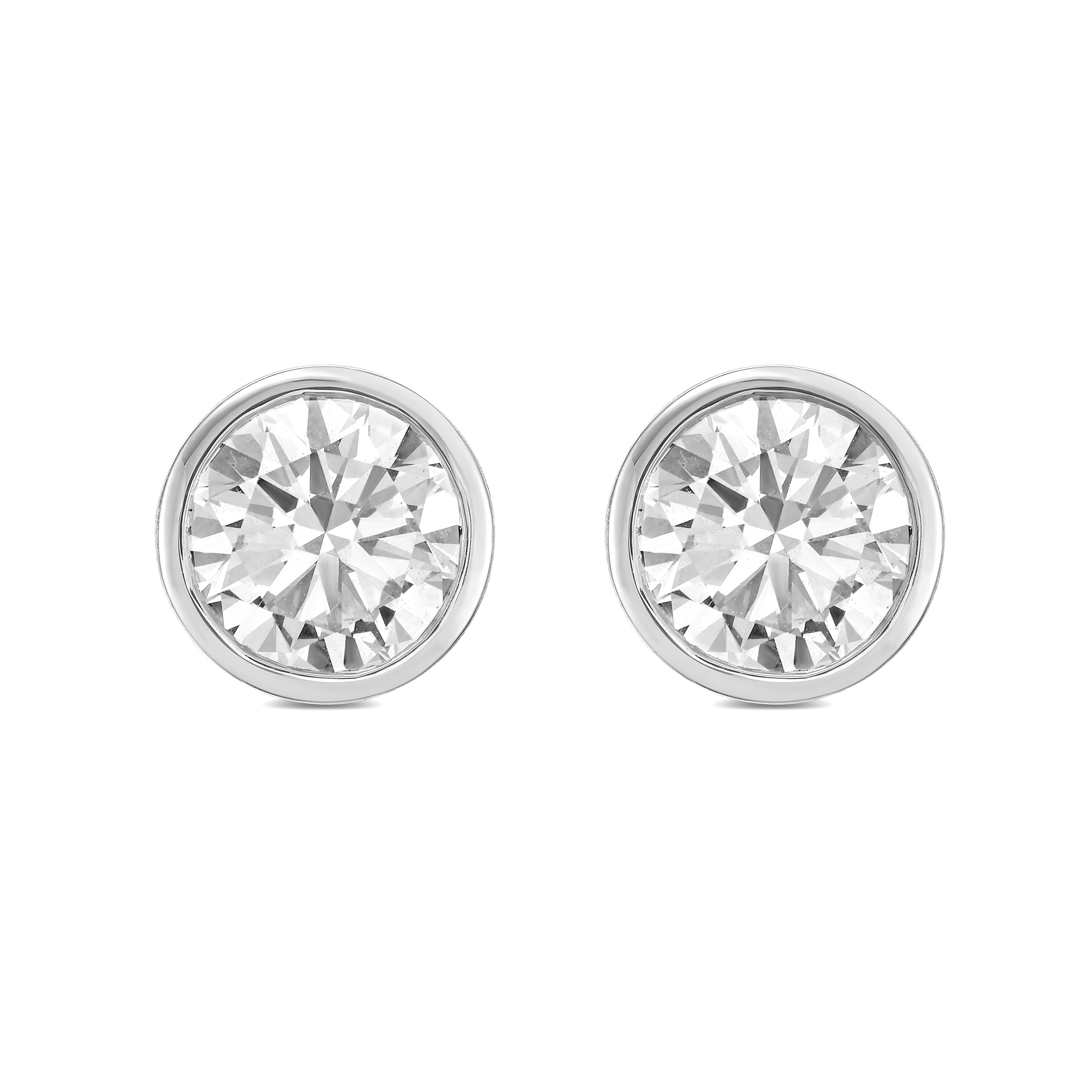 Lab Grown Bezel Round Diamond Studs